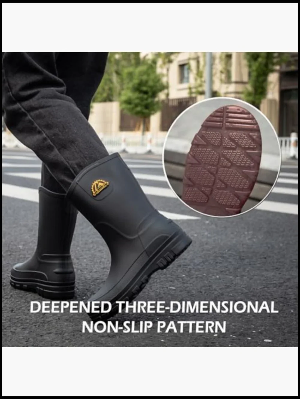 Waterproof Mid Calf Rain Boots Lightweight Breathable Slip Resistant Outdoor